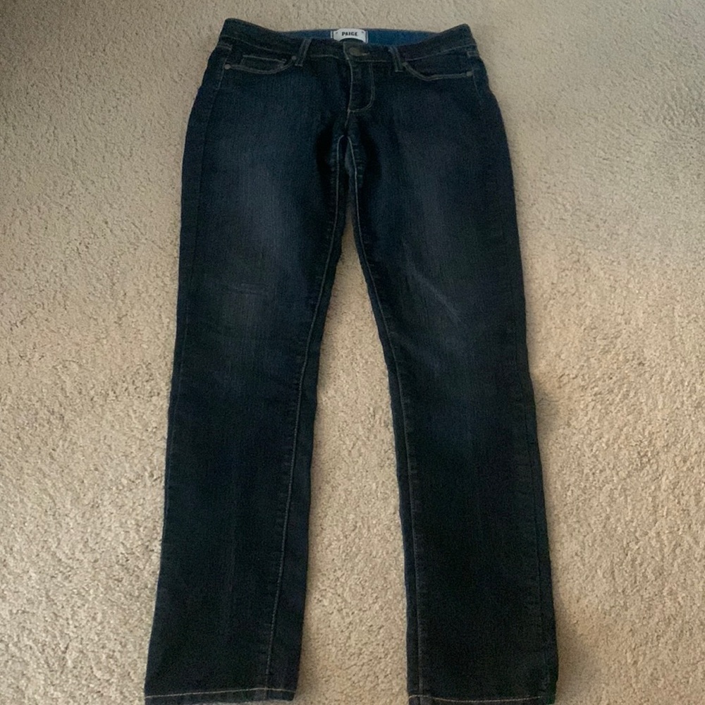 Paige jeans, size 27 in dark blue denim wash